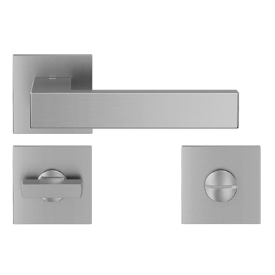 Set 10 Maniglie Per Porte A Leva In Peltro, Ellisse, Con Serratura Per Bagno (pesante)
